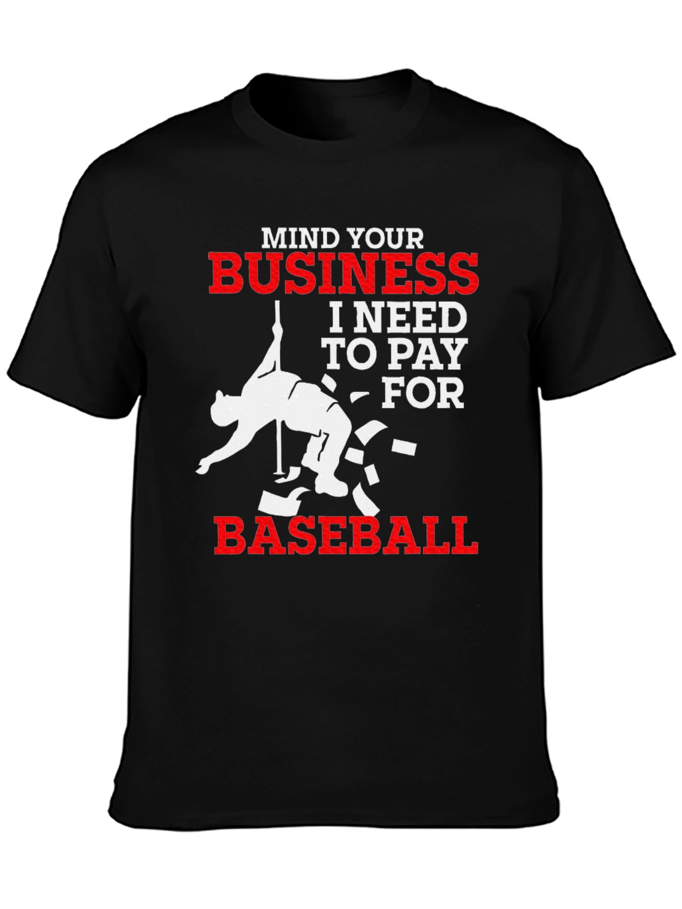 Black Mind Your Business Baseball T-Shirt view 3
