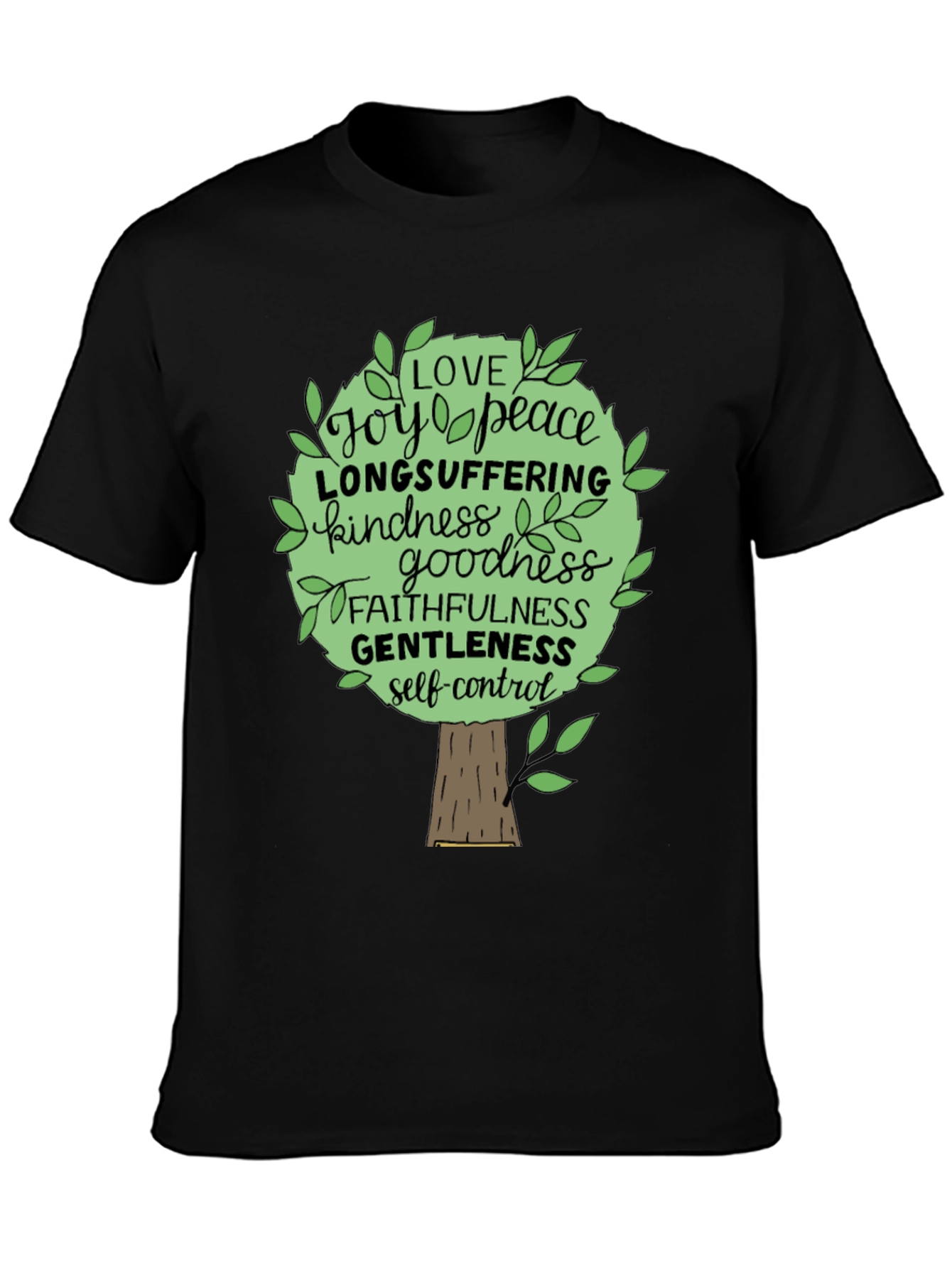 Black Fruit of the Spirit Tree T-Shirt Christian Gift view 3