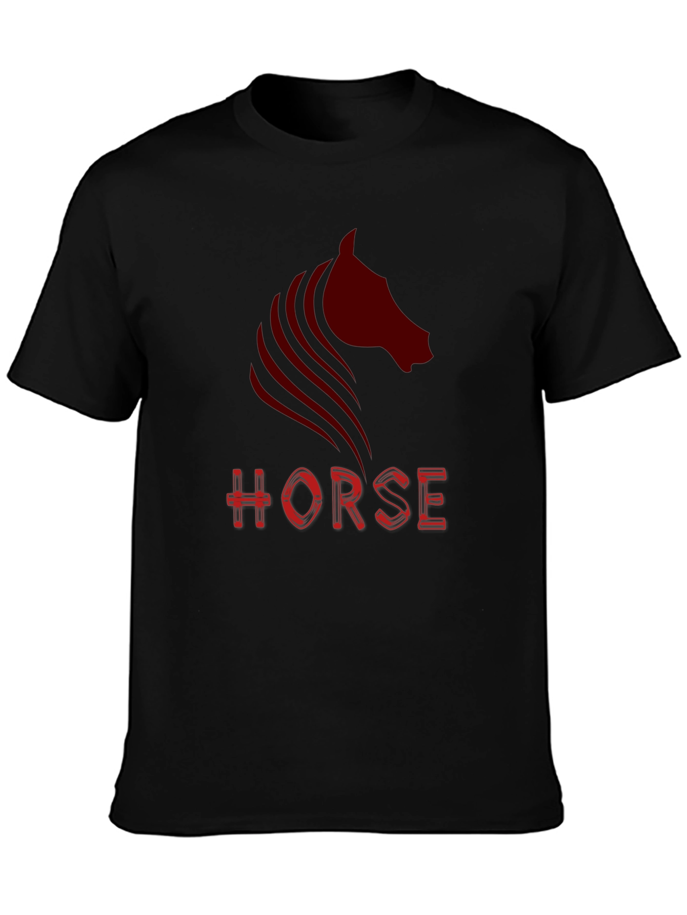 Black Men's Black Horse Graphic T-Shirt view 3