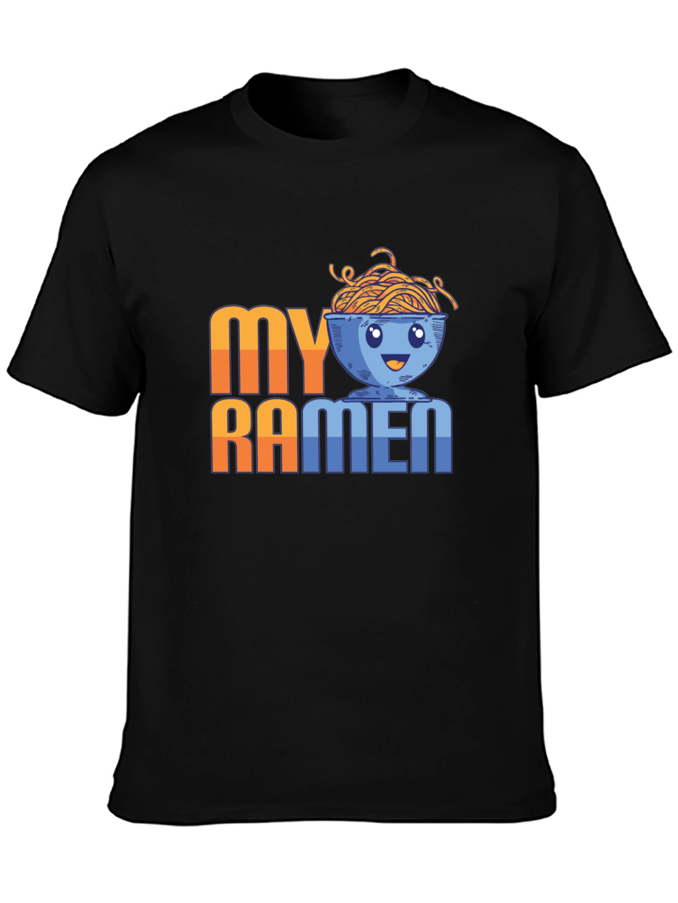 Black My Ramen Funny T-Shirt Graphic Tee view 3