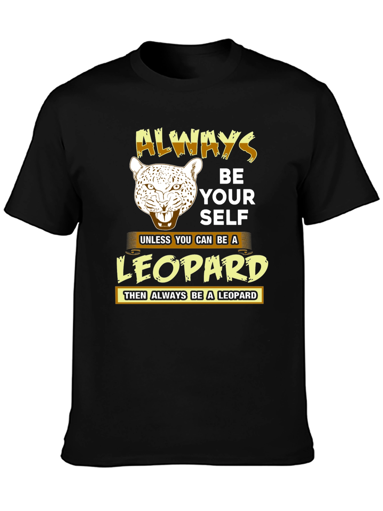 Black Always Be Yourself Leopard T-Shirt view 3