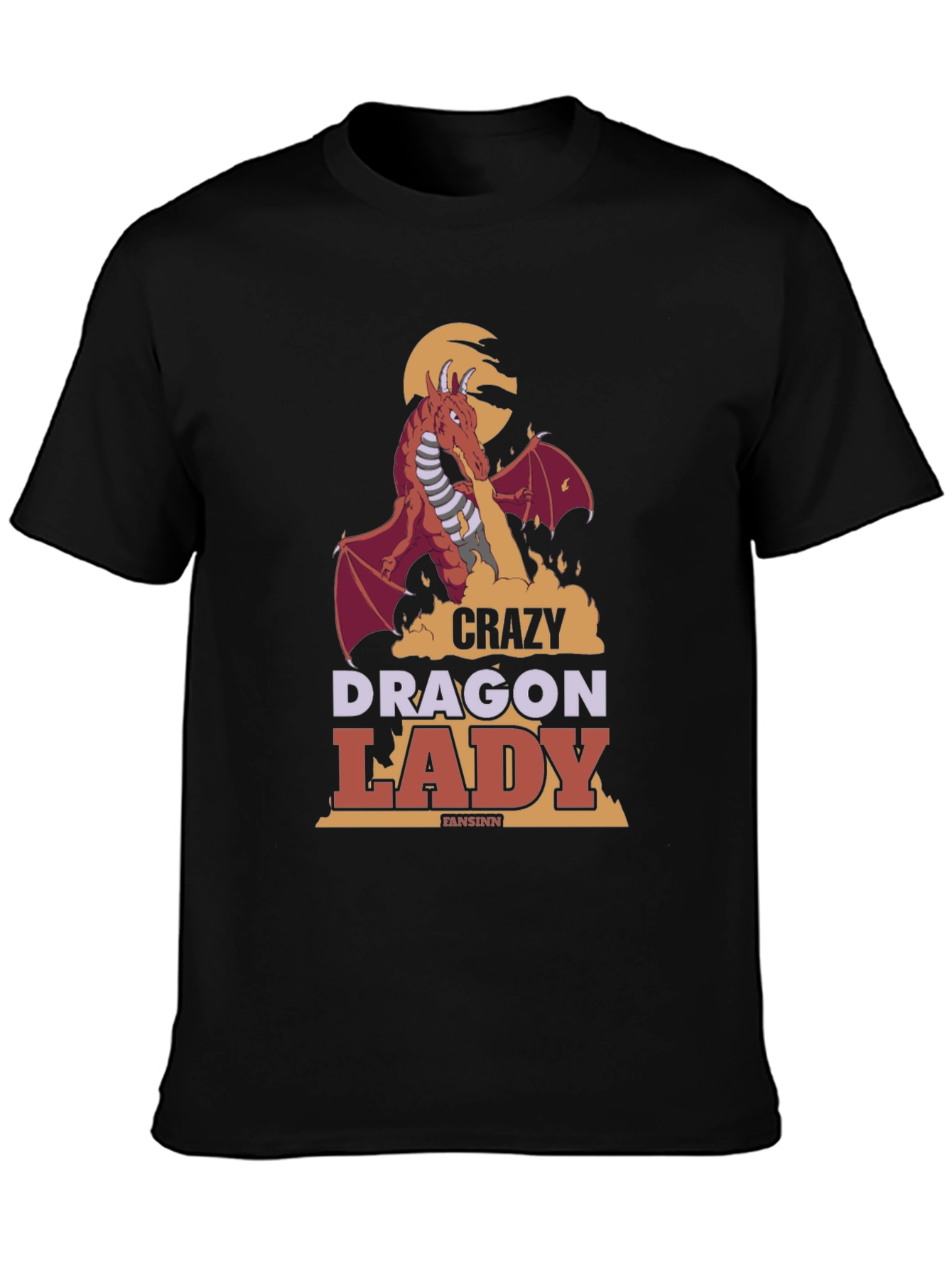 Black Crazy Dragon Lady T-Shirt view 3