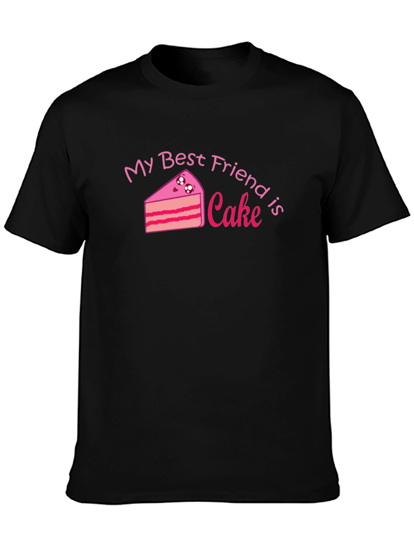 Black My Best Friend is Cake - Black Graphic Tee view 3
