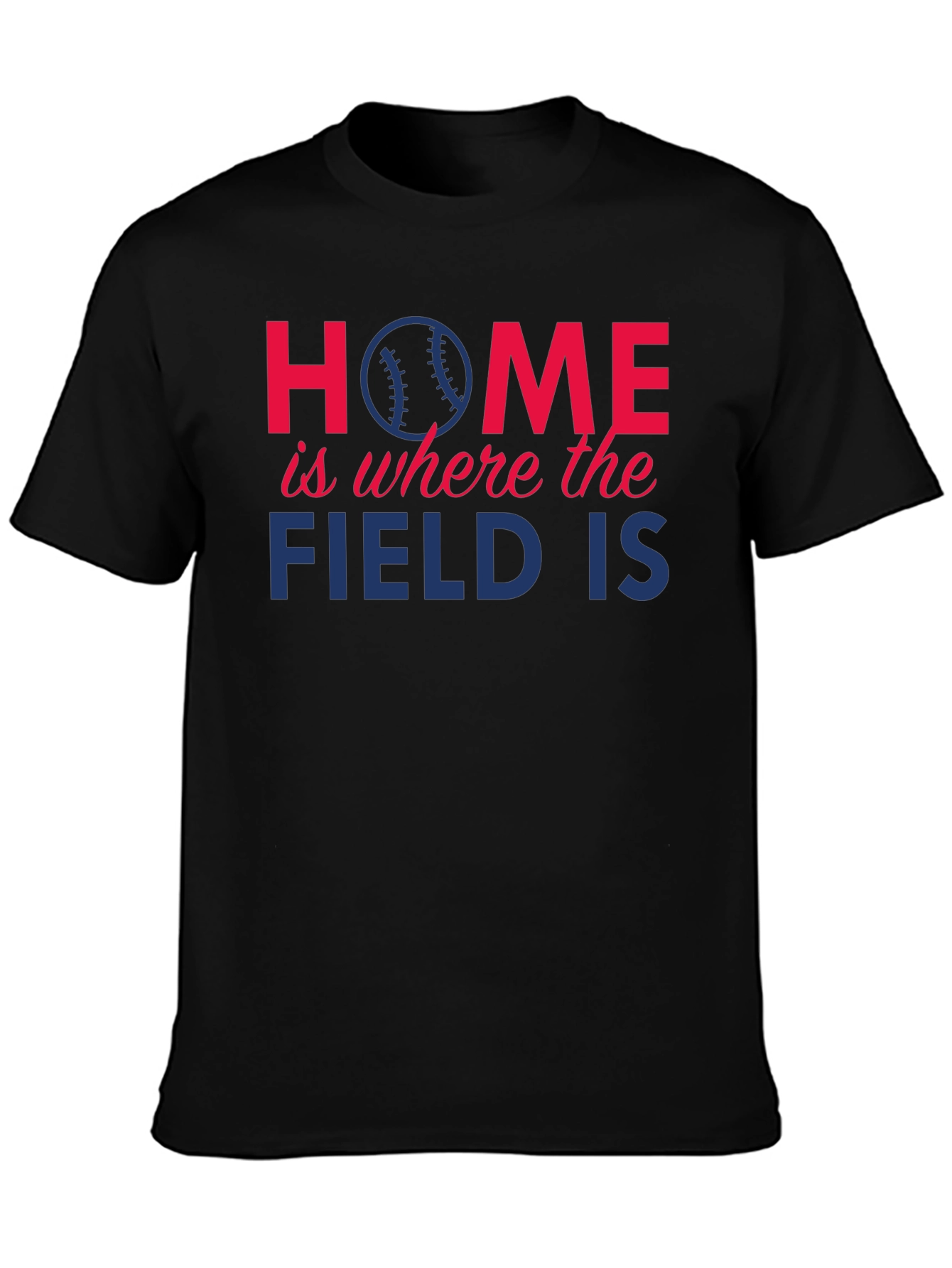 Black Baseball Home Field T-Shirt view 3