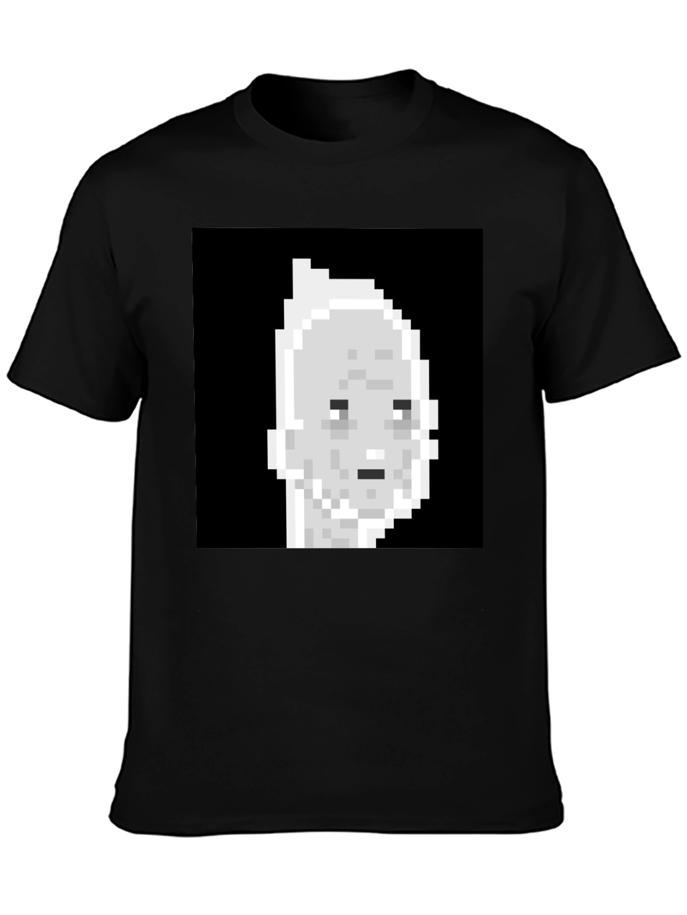 Black Pixel Art T-Shirt - Retro Style Tee view 3
