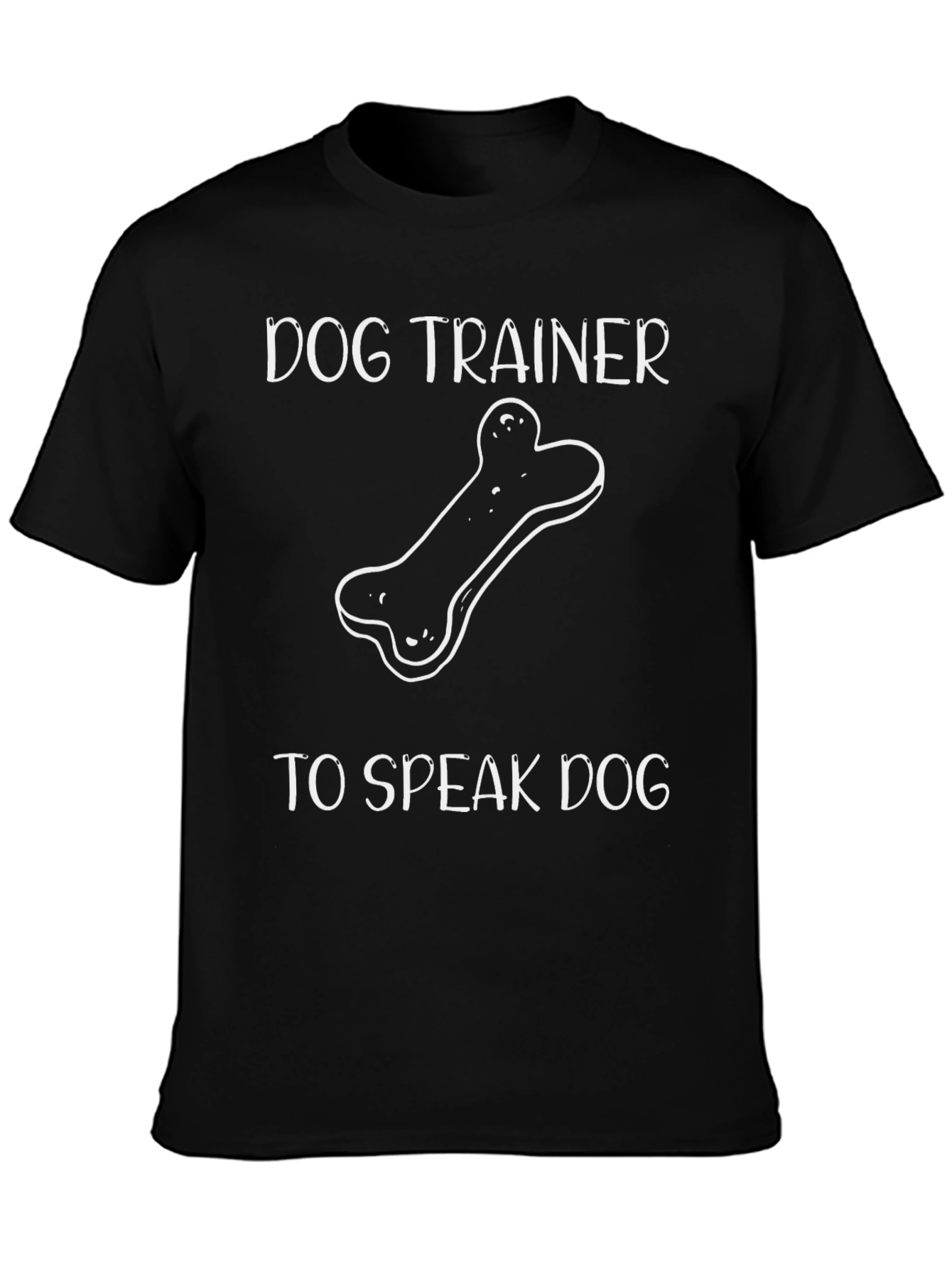 Black Dog Trainer T-Shirt - Speak Dog Design view 3