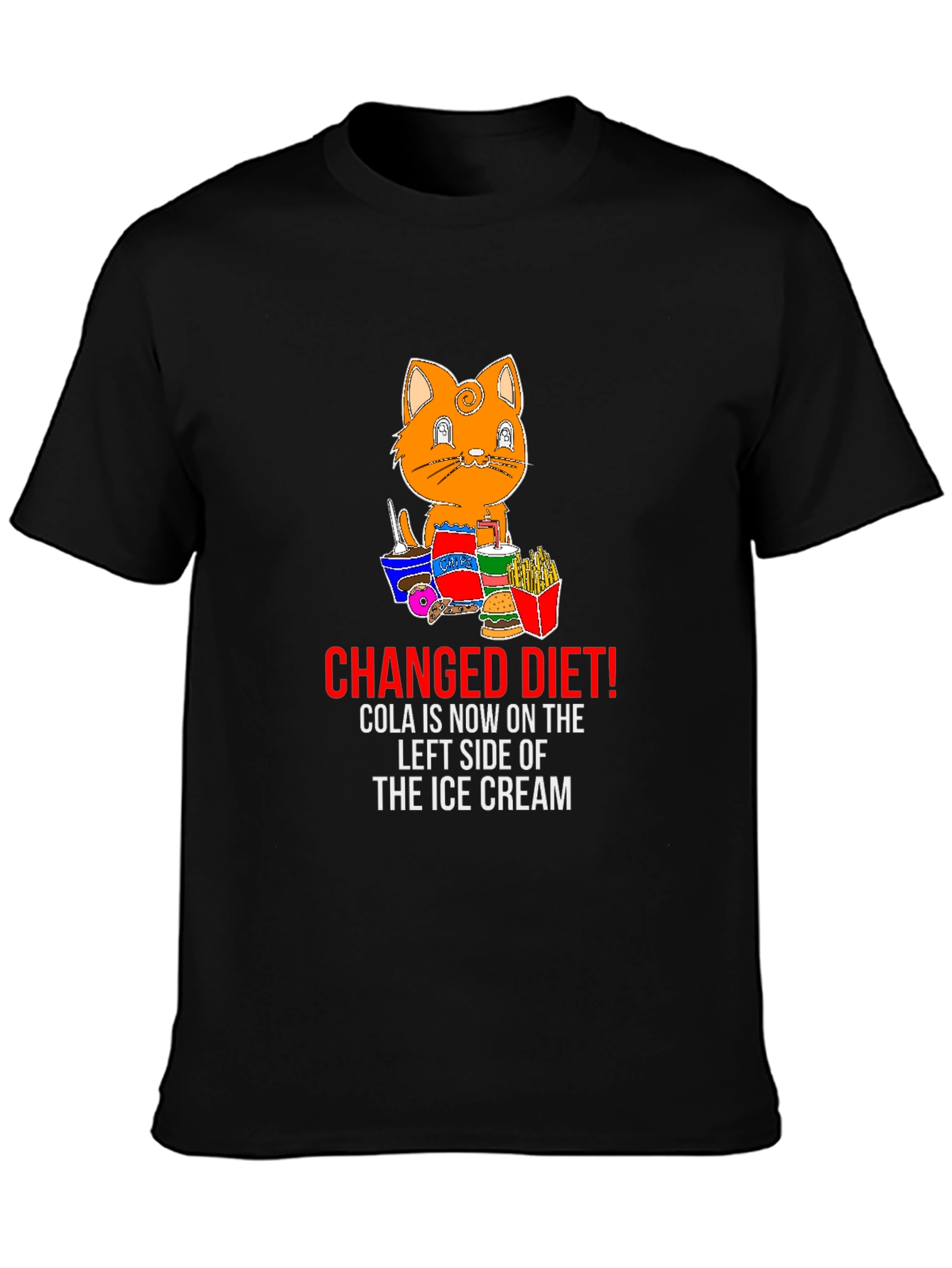 Black Changed Diet Funny Graphic T-Shirt view 3
