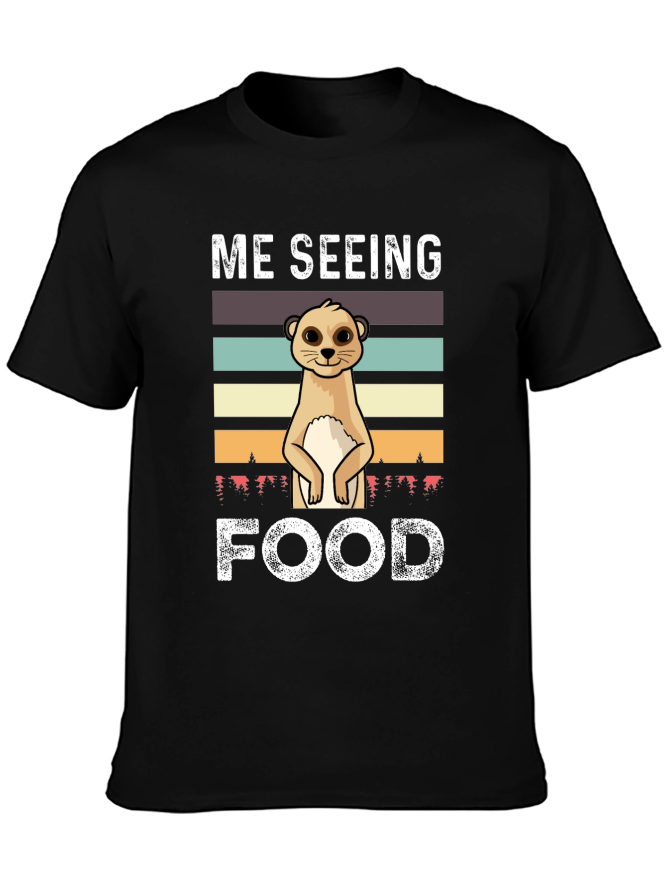 Black Me Seeing Food Meerkat Graphic Tee view 3