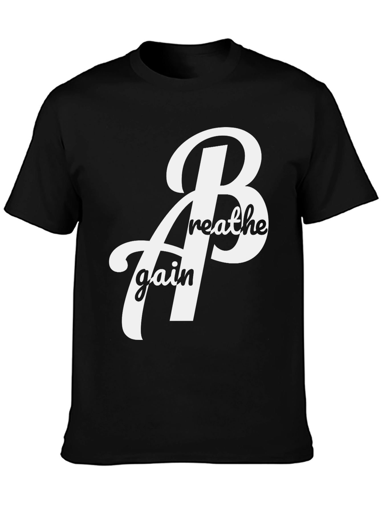 Black Breathe Again Black Graphic Tee Shirt view 3