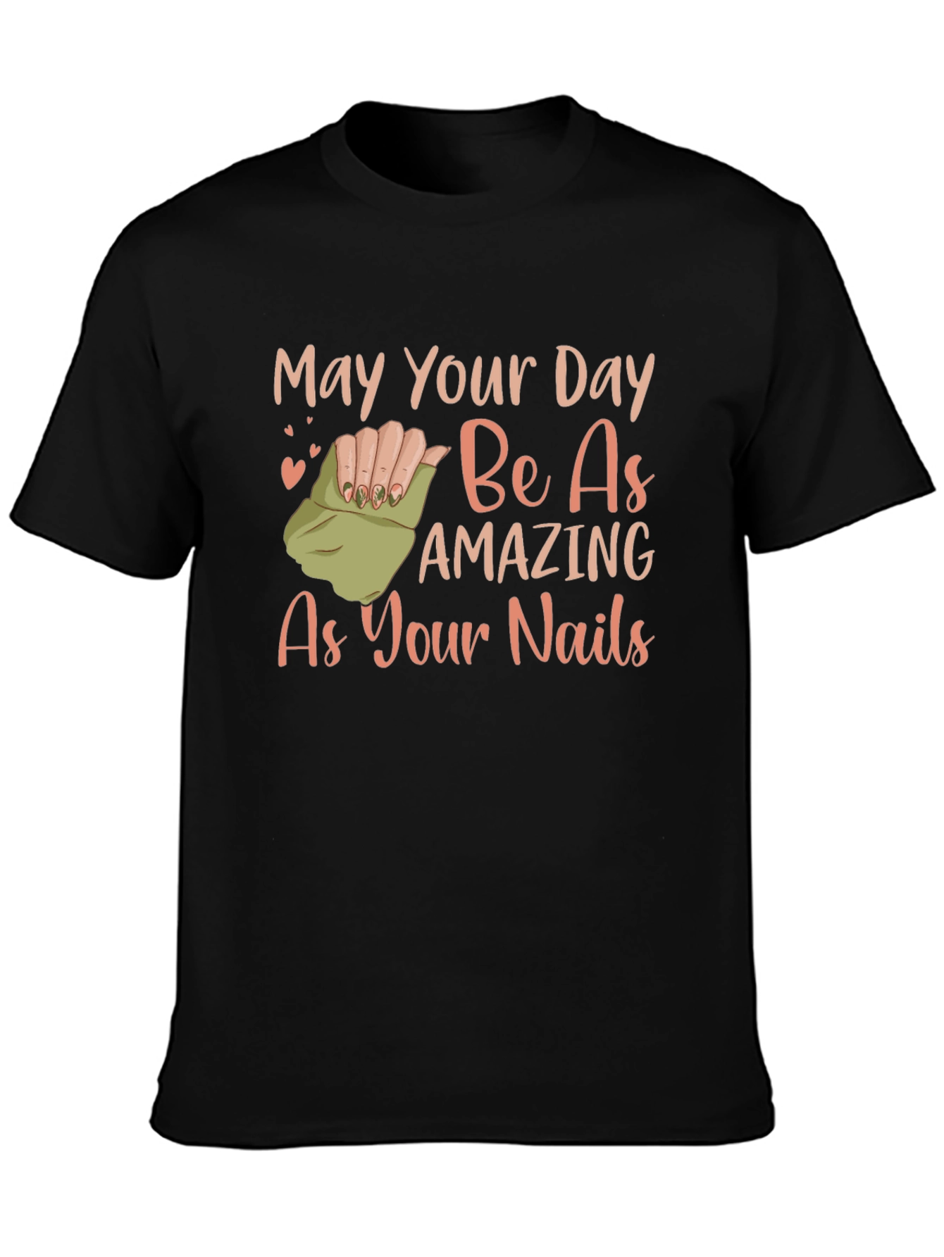 Black Amazing Nails T-Shirt view 3