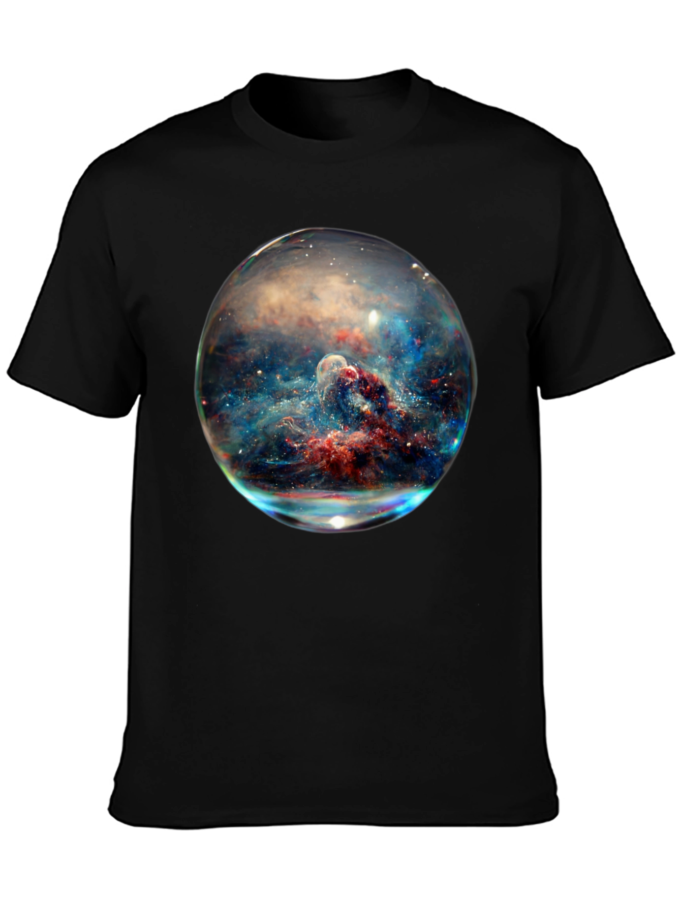 Black Nebula Sphere Graphic T-Shirt view 3