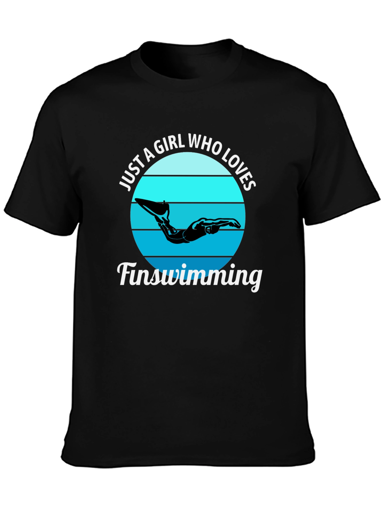 Black Girl Who Loves Finswimming Graphic T-Shirt view 3