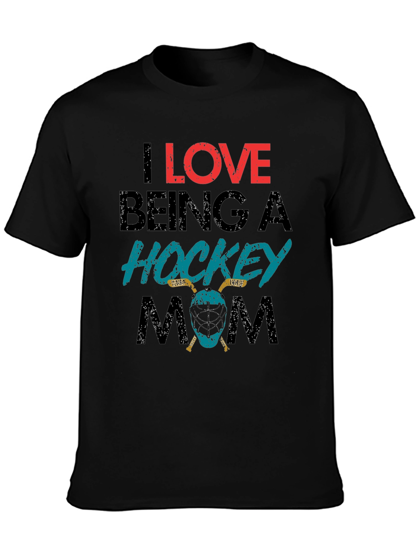 Black I Love Being a Hockey Mom T-Shirt view 3