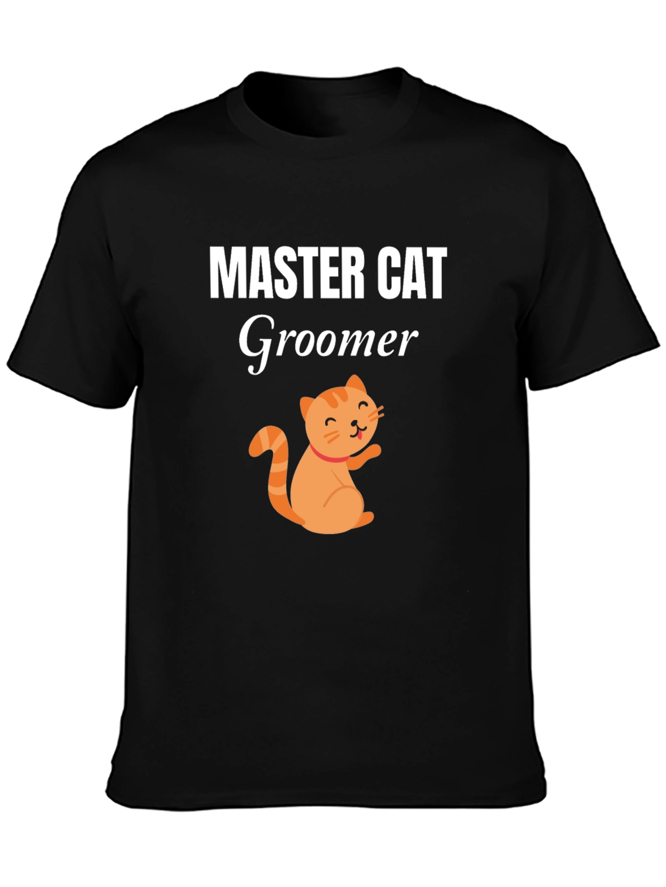 Black Master Cat Groomer T-Shirt - Fun Pet Lover Tee view 3