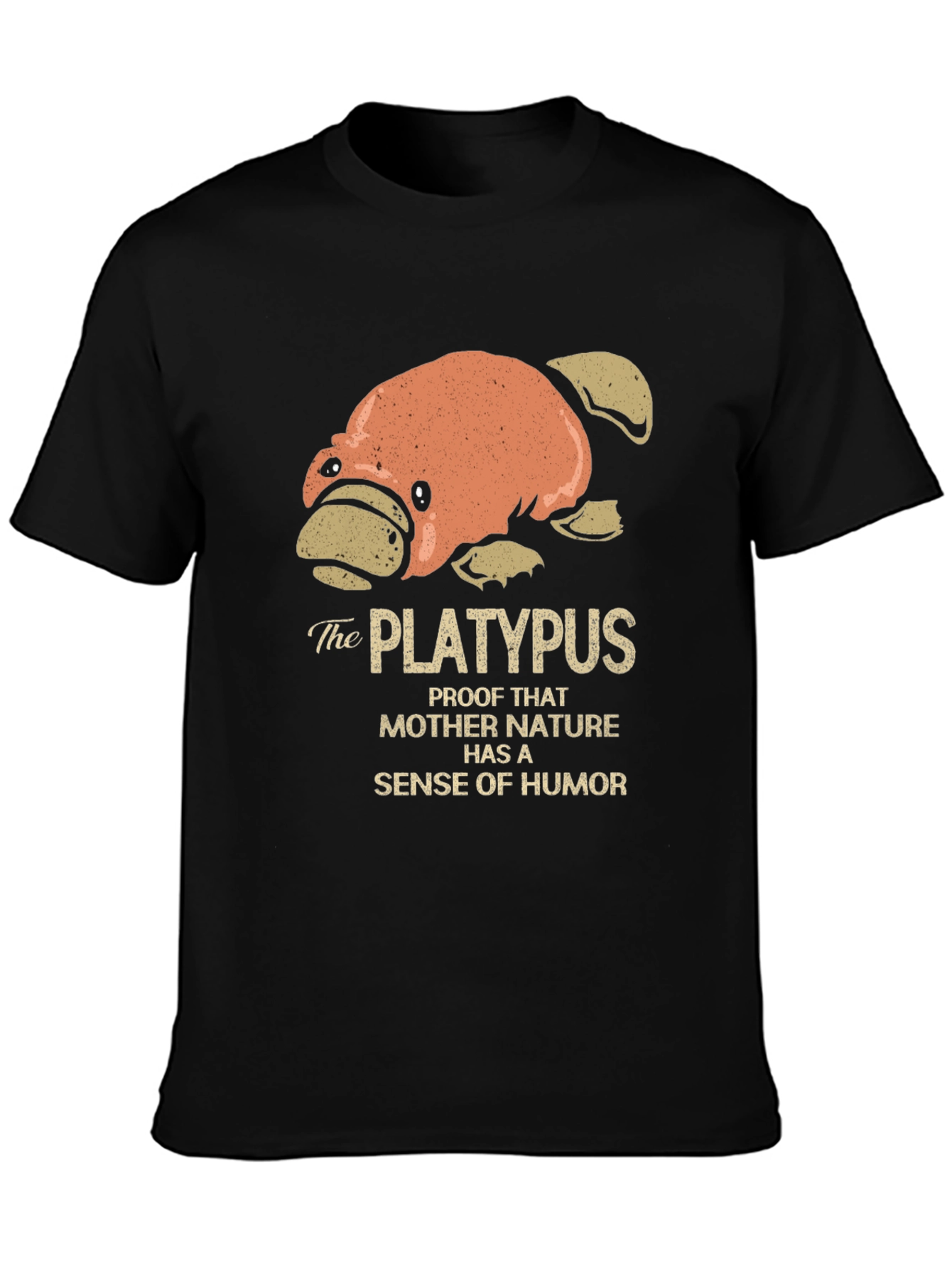 Black Funny Platypus Humor T-Shirt - Mother Nature Joke Tee view 3
