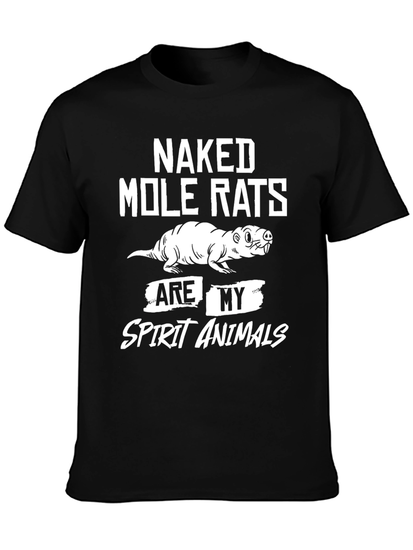 Black Naked Mole Rat Spirit Animal Graphic T-Shirt view 3