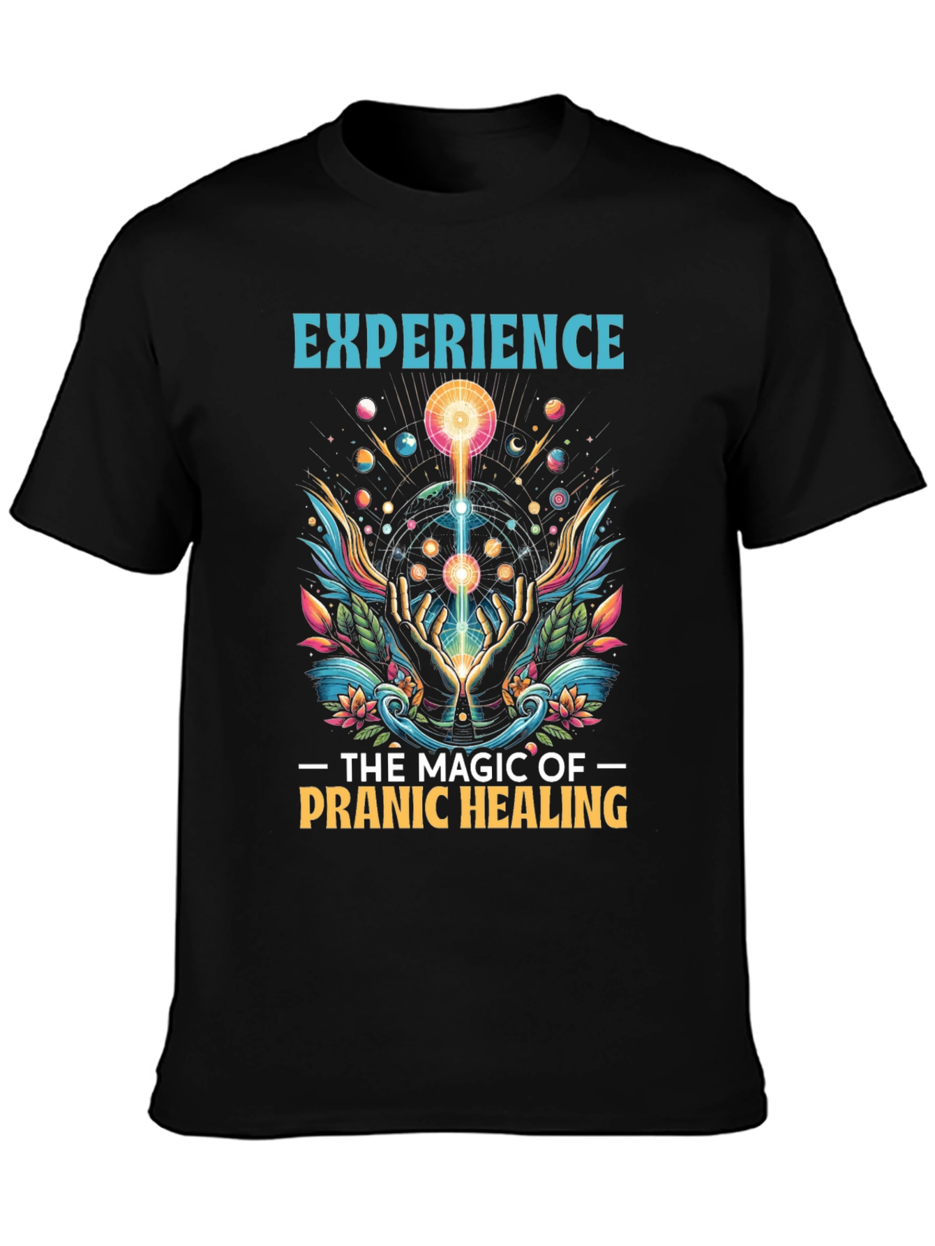Black Pranic Healing Graphic T-Shirt view 3