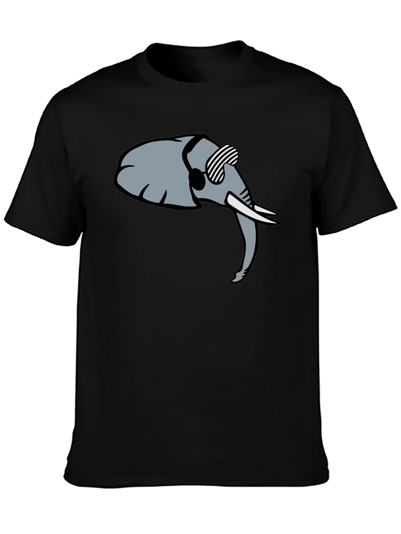 Black Cool Elephant Graphic Tee - Trendy Black Shirt view 3