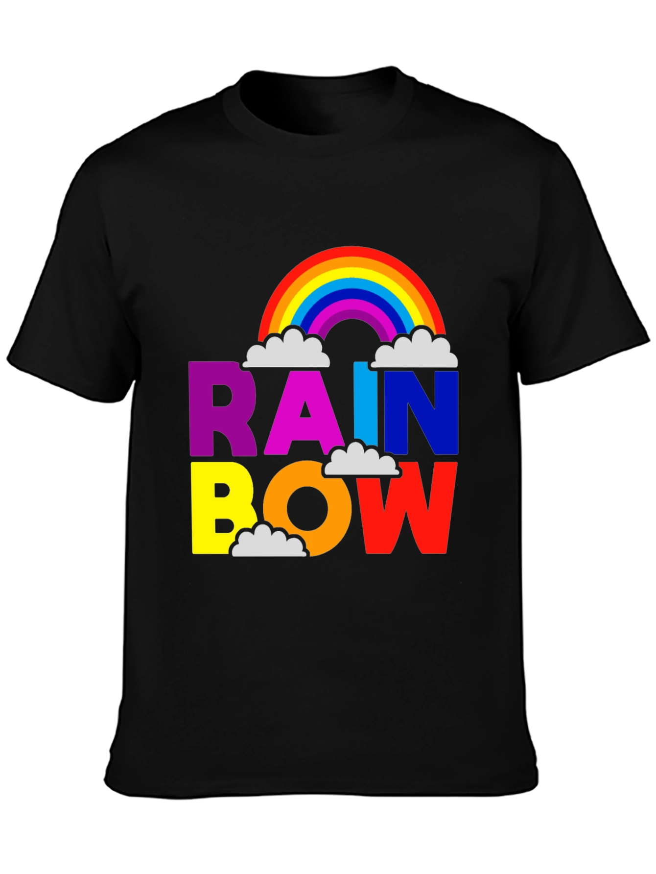 Black Rainbow Graphic T-Shirt view 3