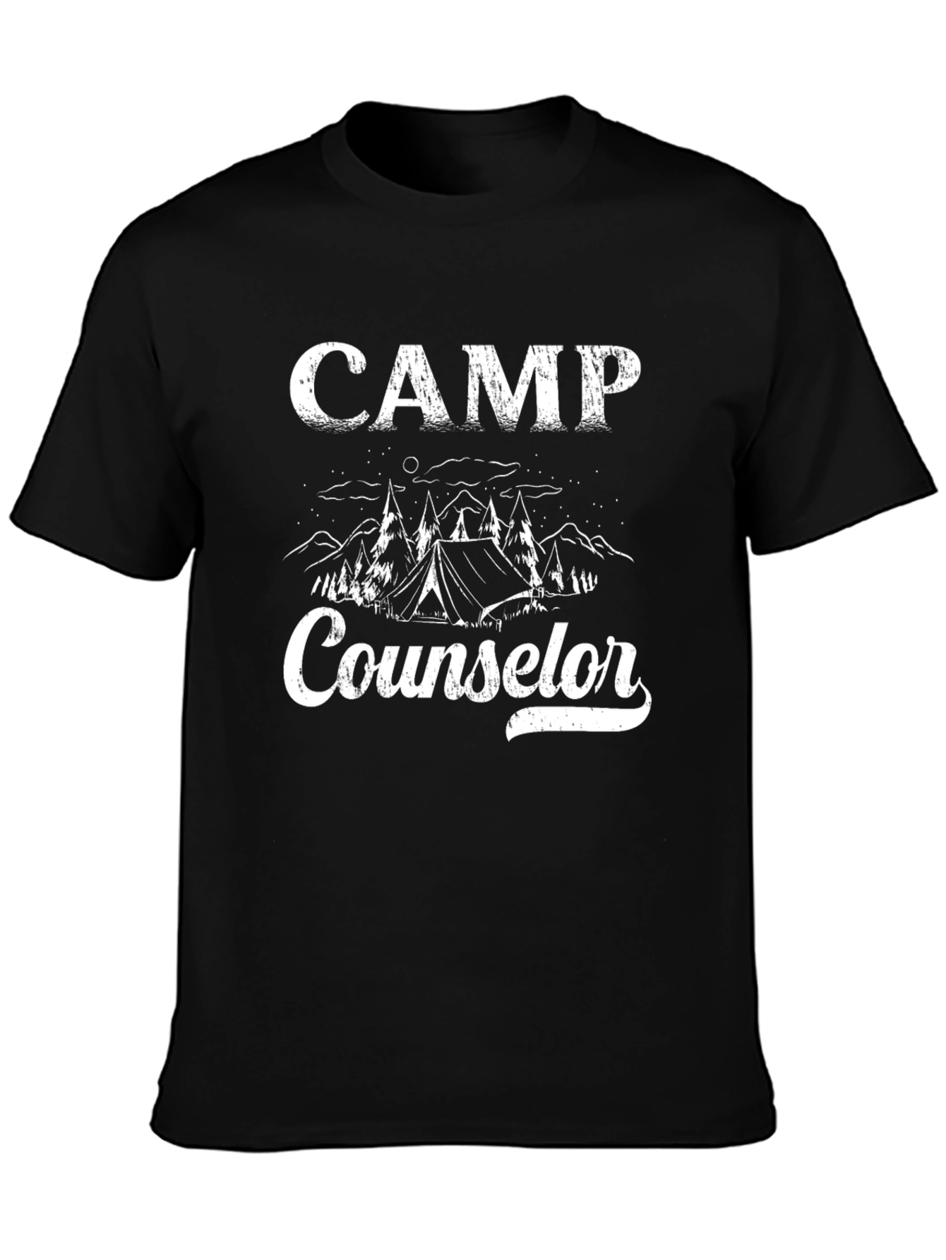 Black Camp Counselor Black Graphic T-Shirt view 3