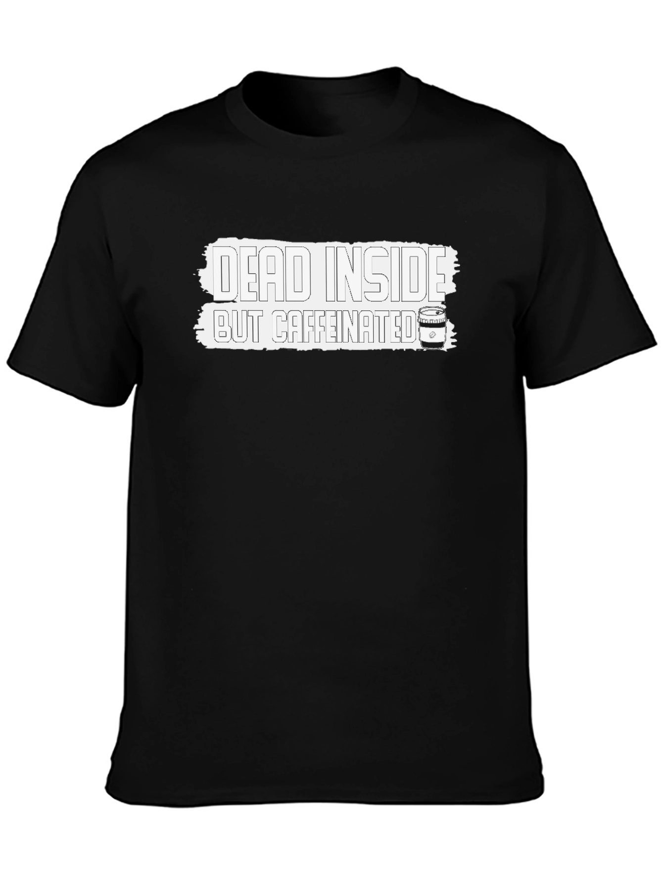Black Dead Inside But Caffeinated T-Shirt - Funny Novelty Tee view 3