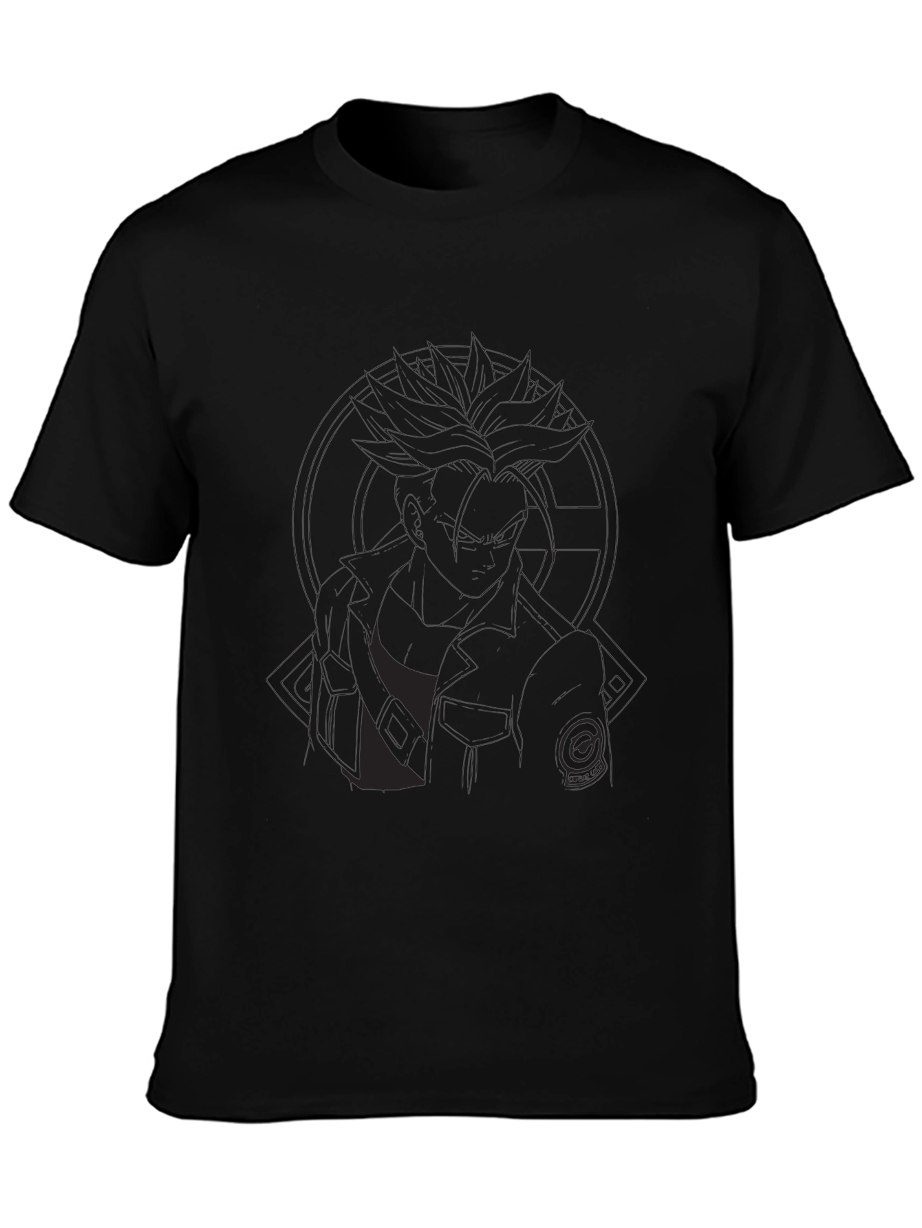 Black Men's Black Graphic Print T-Shirt view 3
