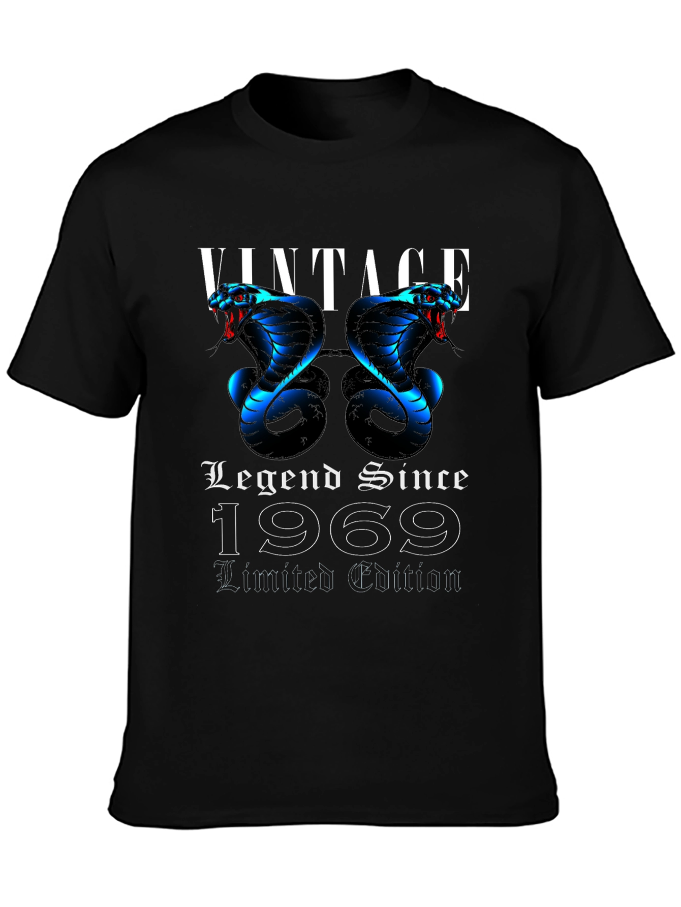 Black Vintage Cobra Legend 1969 Limited Edition Black T-Shirt view 3