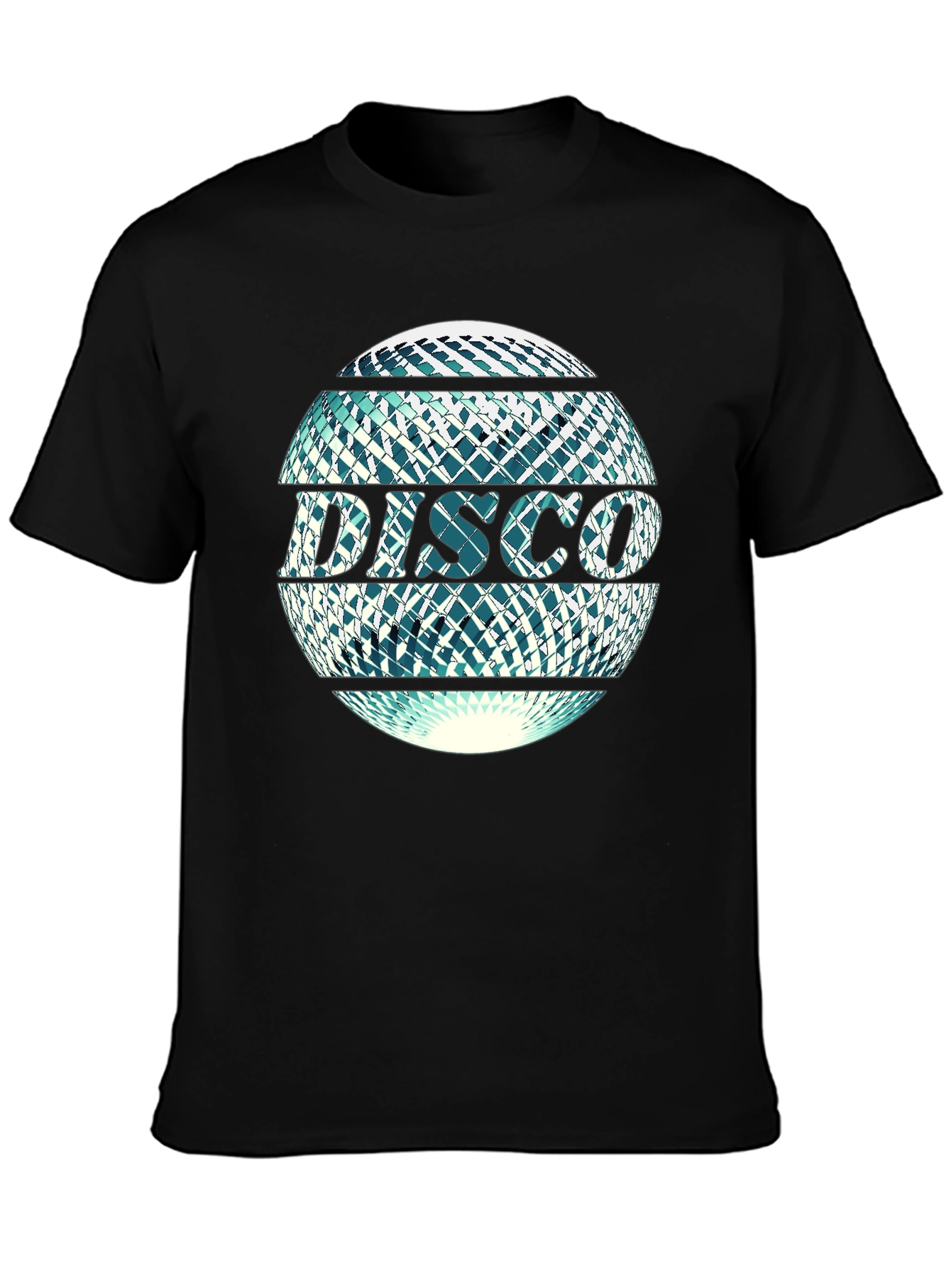 Black Retro Disco Ball T-Shirt - Vintage Style Party Tee view 3