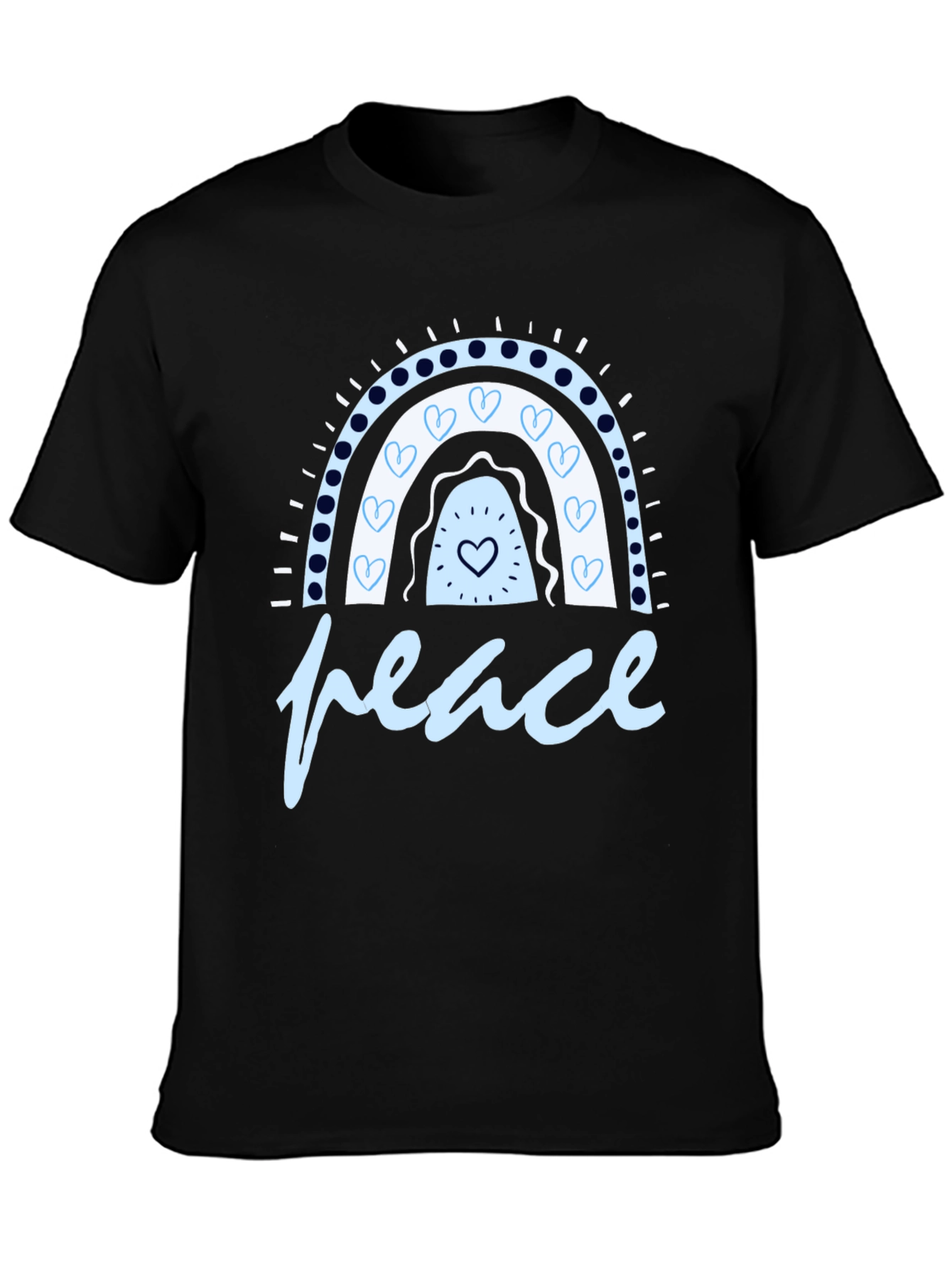 Black Peace Rainbow Graphic Tee - Stylish Comfort view 3