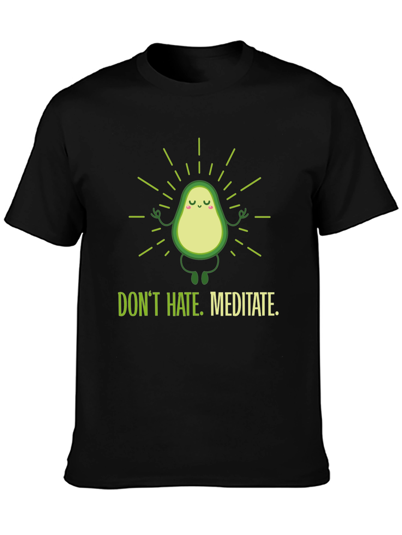 Black Meditating Avocado Graphic T-Shirt view 3