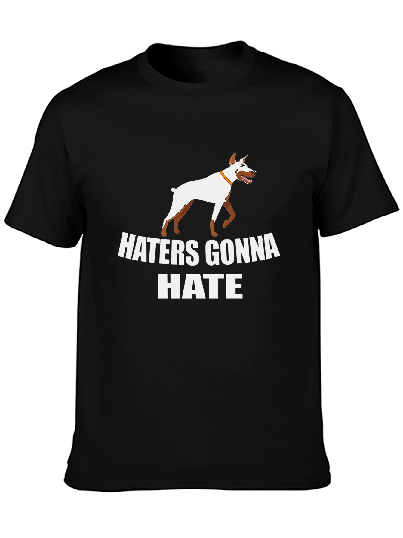 Black Haters Gonna Hate Dog Graphic T-Shirt view 3