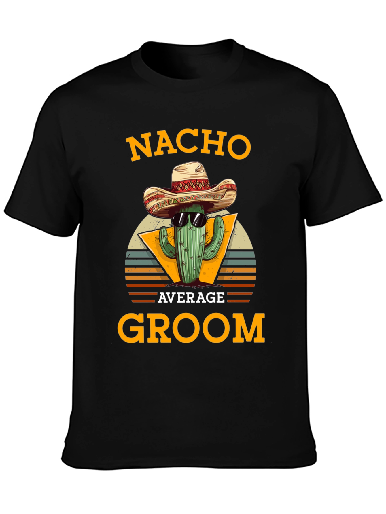 Black Nacho Average Groom Cactus Graphic Tee view 3