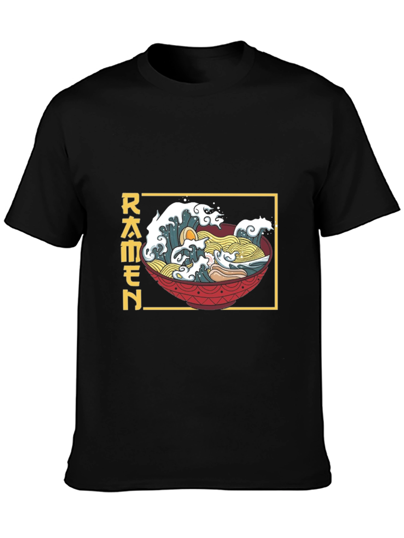 Black Ramen Wave Graphic T-Shirt - Stylish Comfort view 3
