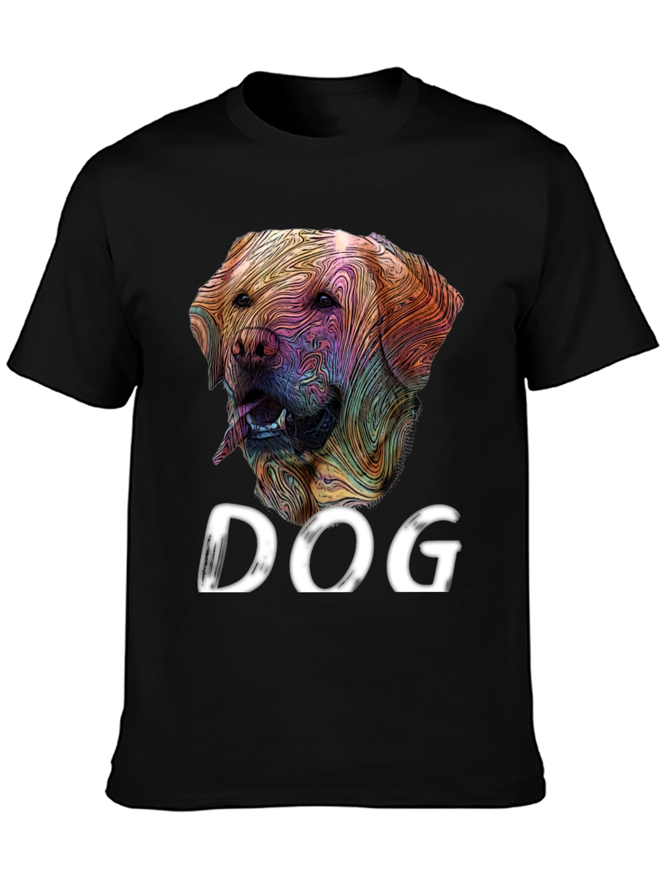 Black Dog Graphic Tee - Artistic Labrador Design view 3