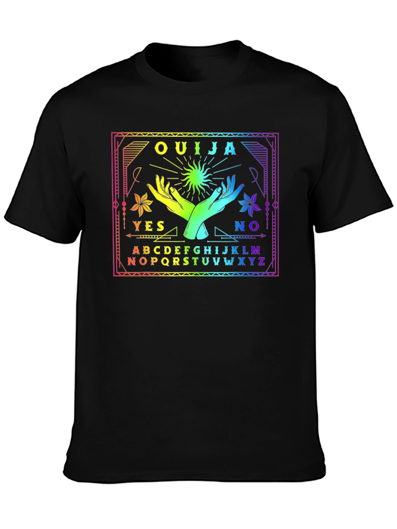 Ouija Board Graphic Tee - Unisex Rainbow Design - 3