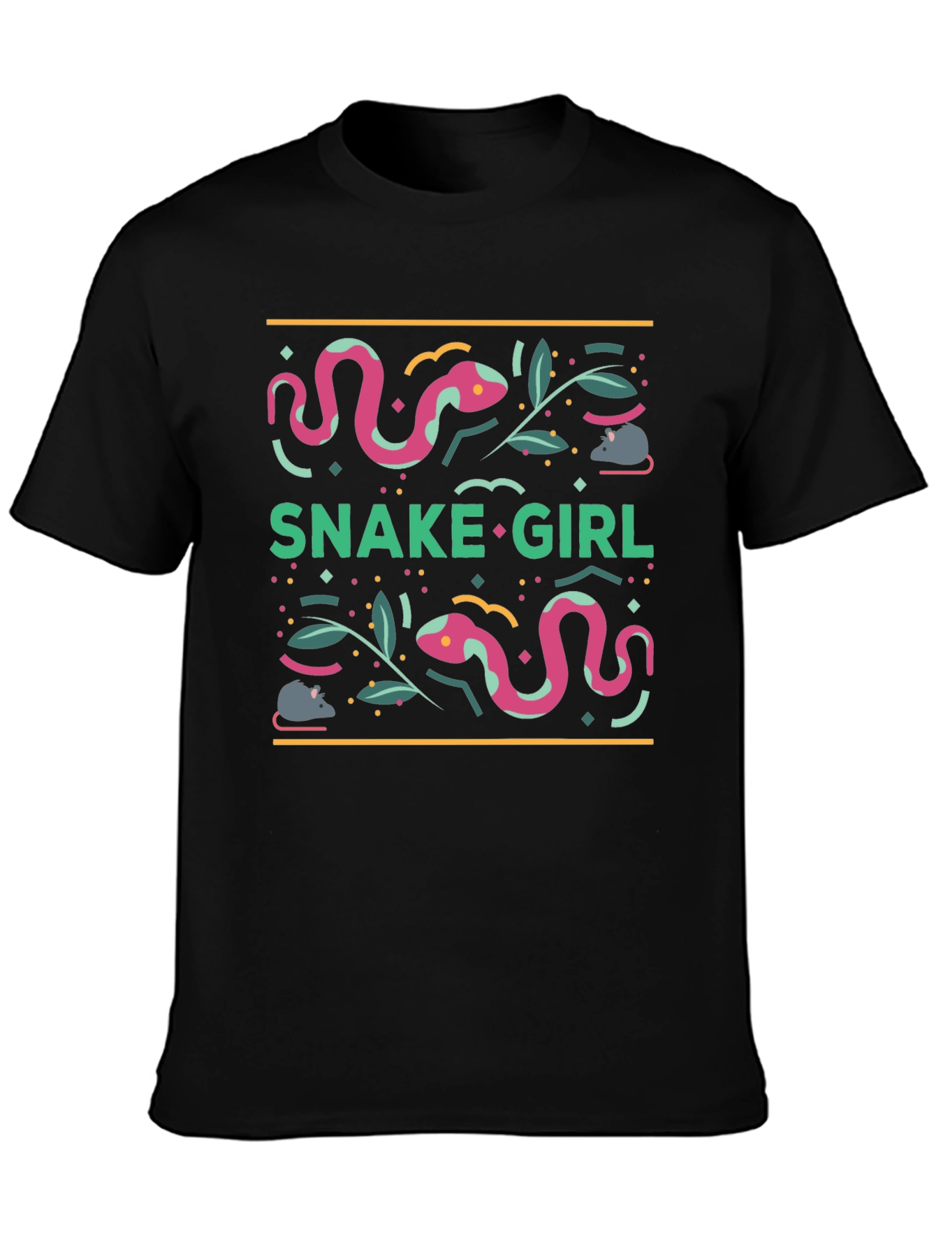 Black Snake Girl Graphic Tee - Quirky & Unique view 3