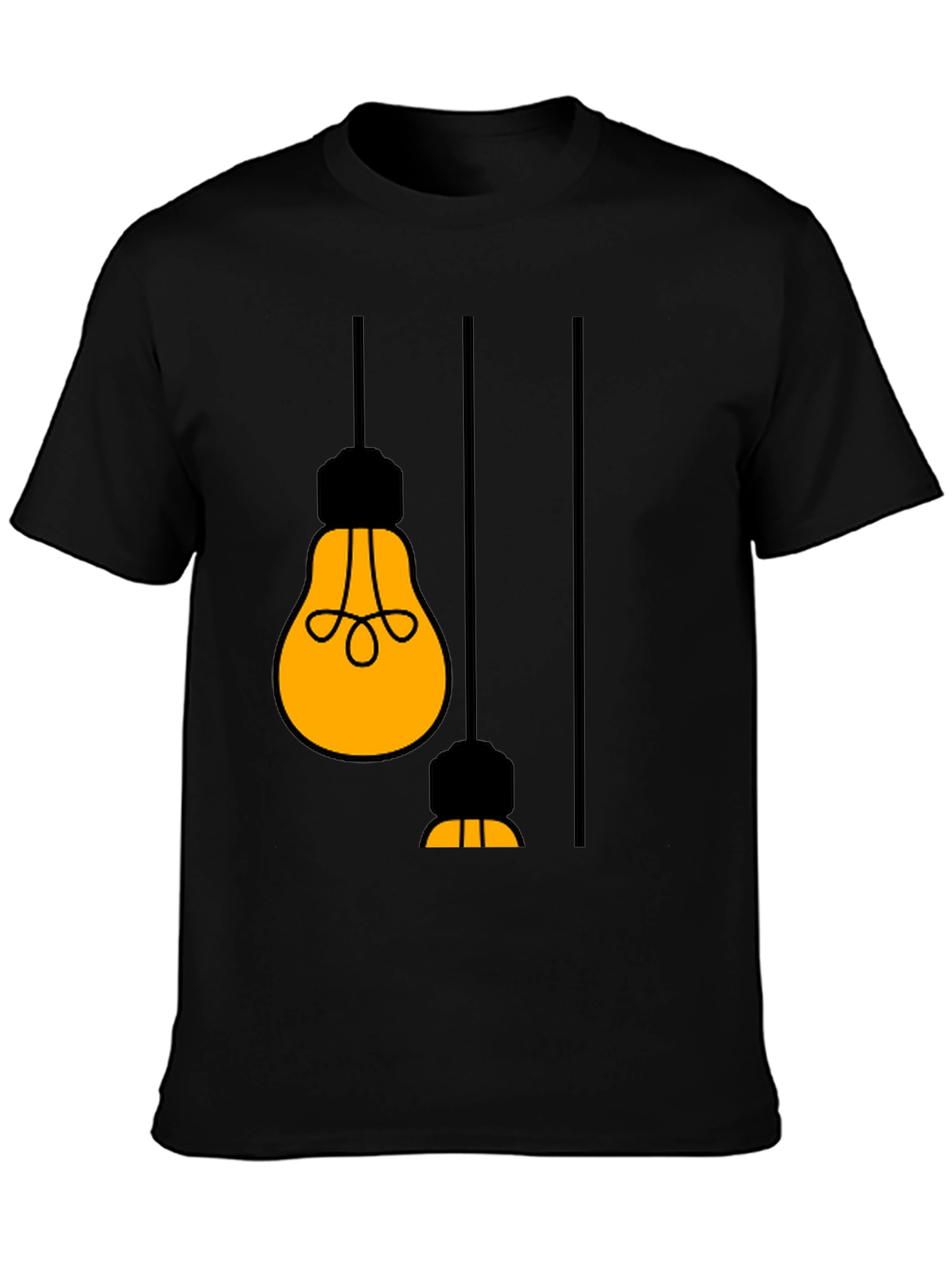 Black Illuminating Light Bulb Graphic Tee view 3