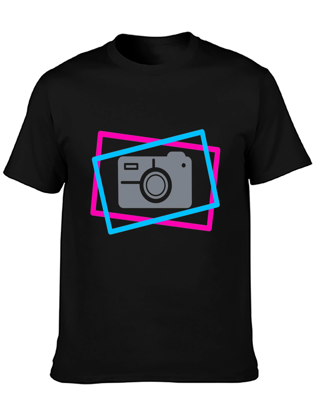 Black Retro Camera Graphic Tee - Cool Photographer T-Shirt view 3