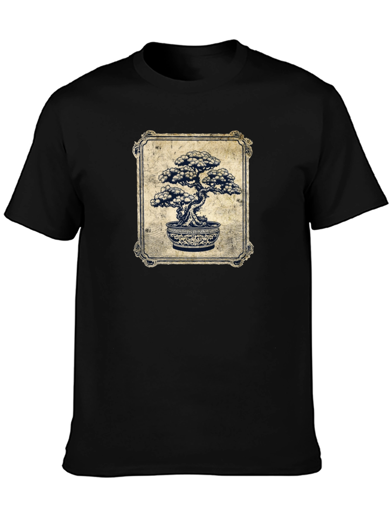 Black Bonsai Tree Graphic T-Shirt - Unique Artistic Design view 3