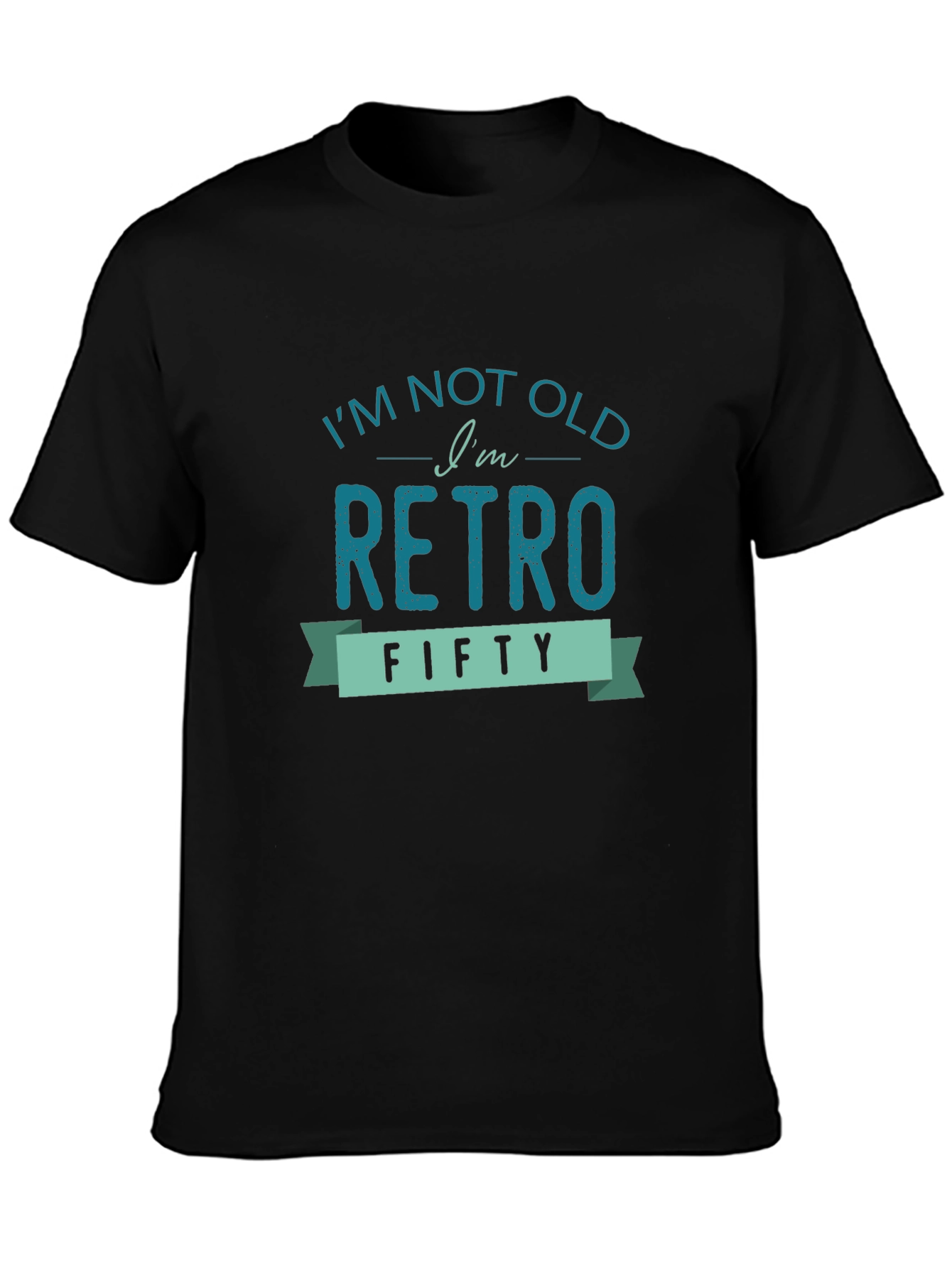 Black Retro Fifty Graphic Tee - Funny Birthday Gift T-Shirt view 3