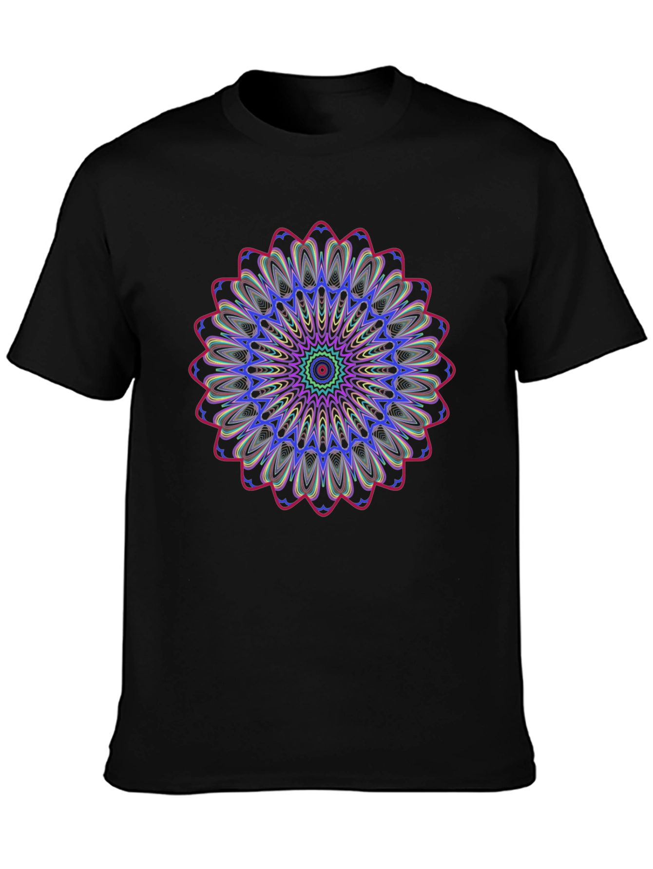 Black Mandala T-Shirt - Black Graphic Tee view 3
