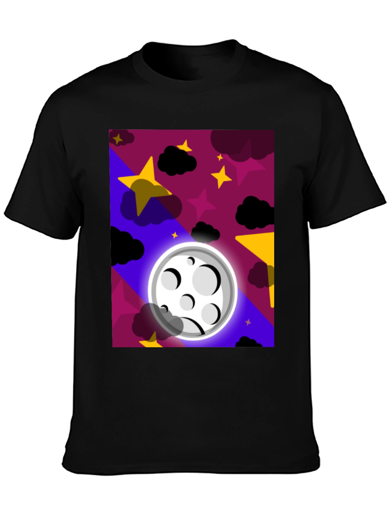Black Celestial Dreams T-Shirt - Starry Night Moon Design view 3