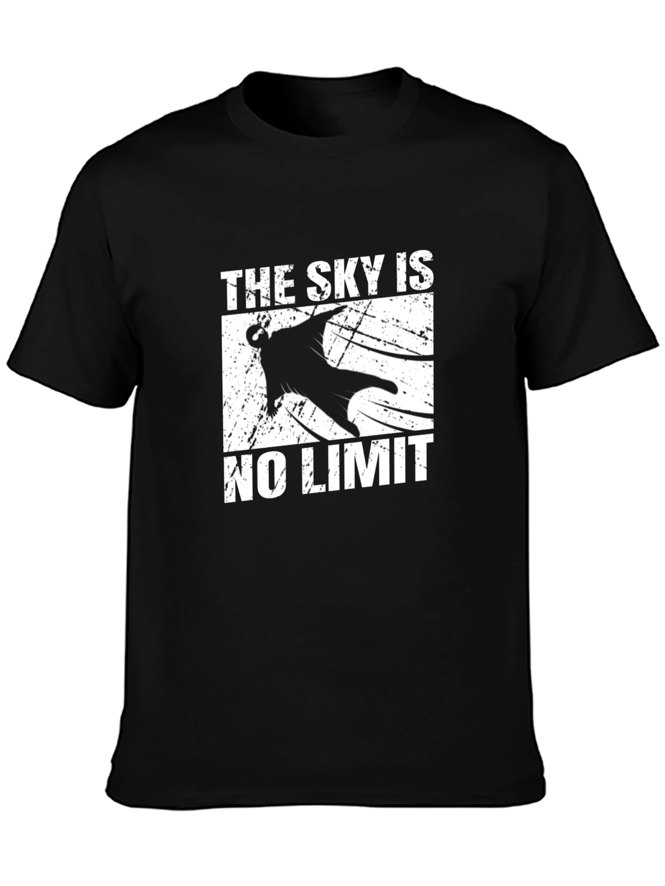 Black The Sky is No Limit Black Graphic Tee view 3