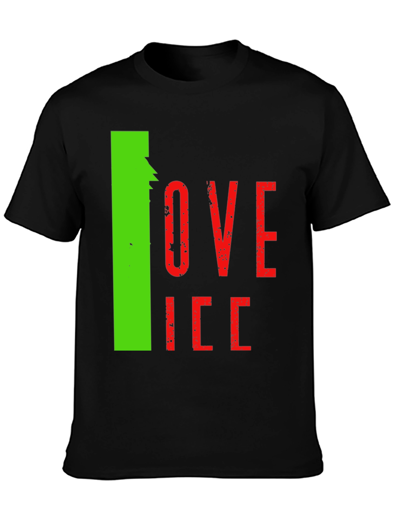 Black I Love Ice Novelty Graphic T-Shirt view 3