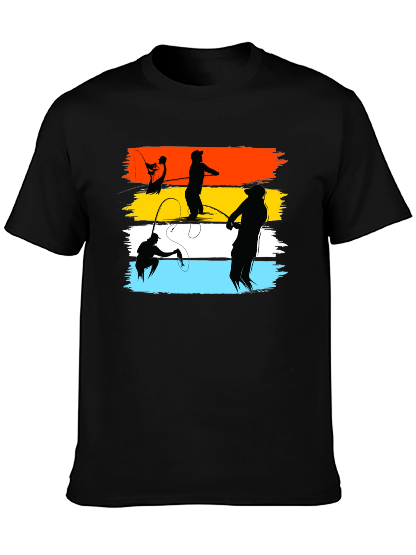 Black Fishing Silhouette T-Shirt - Angler's Dream Tee view 3