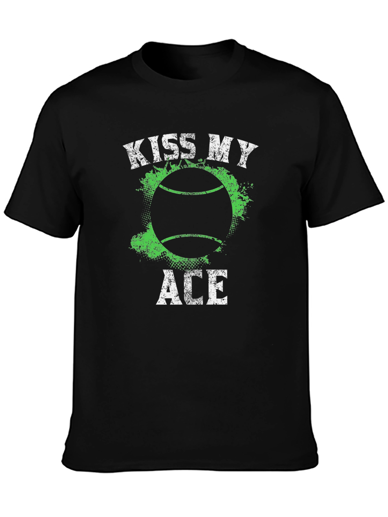 Kiss My Ace Tennis T-Shirt - Black Graphic Tee - 3
