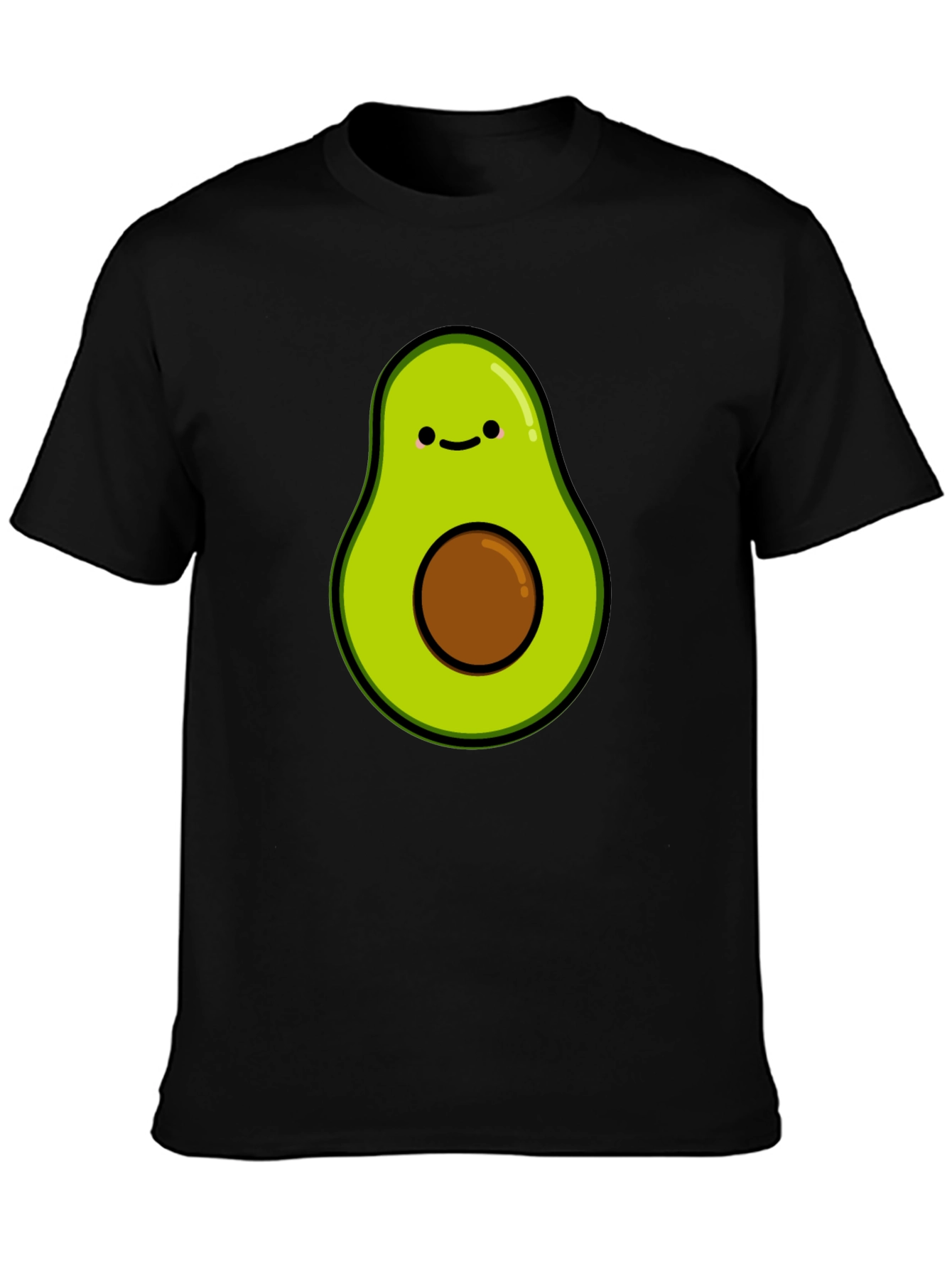 Black Cute Avocado Graphic T-Shirt - Black view 3
