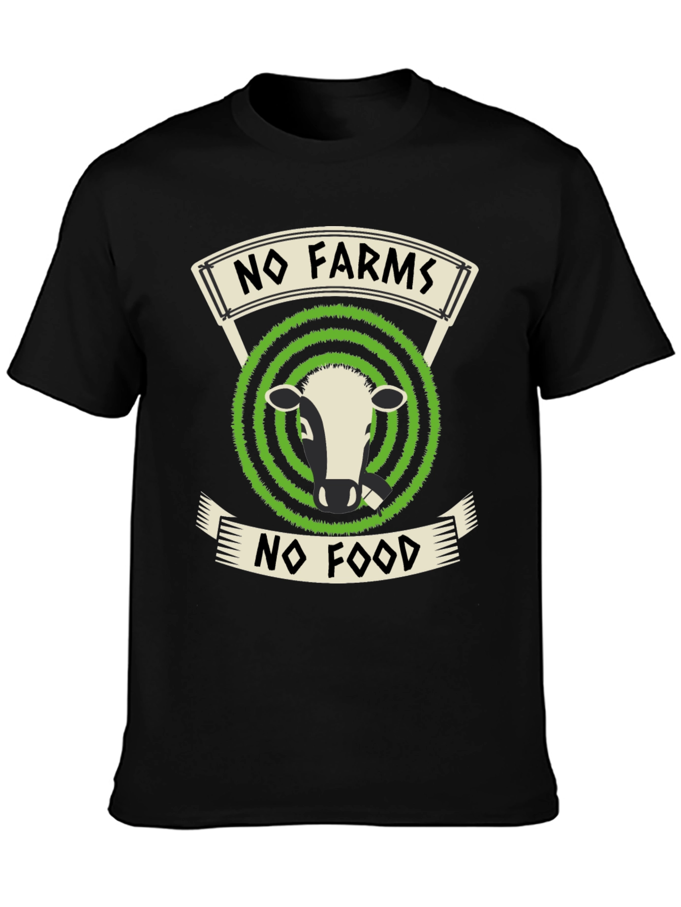 Black No Farms No Food Graphic Tee view 3