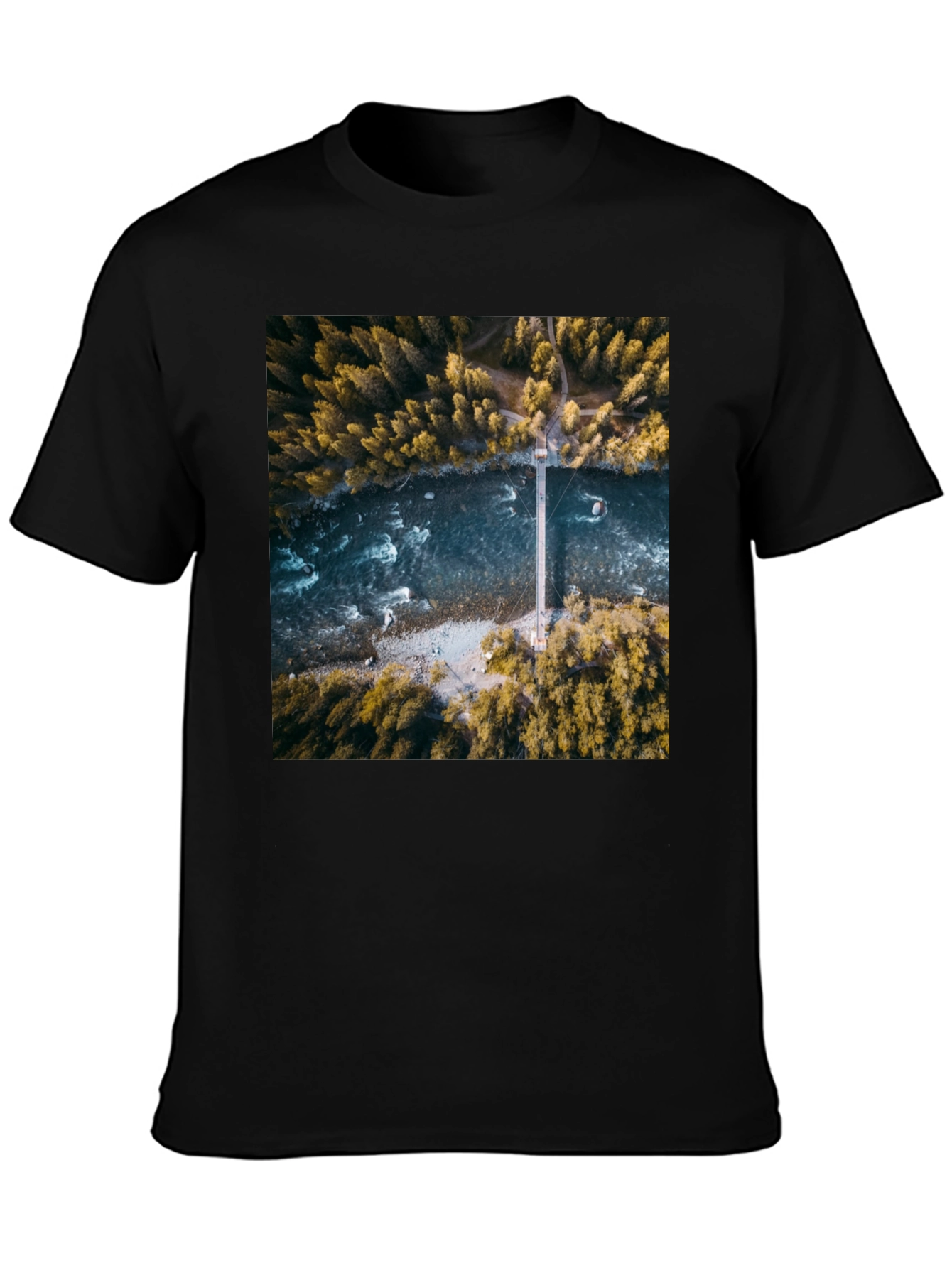 Black River Bridge Photo T-Shirt view 3