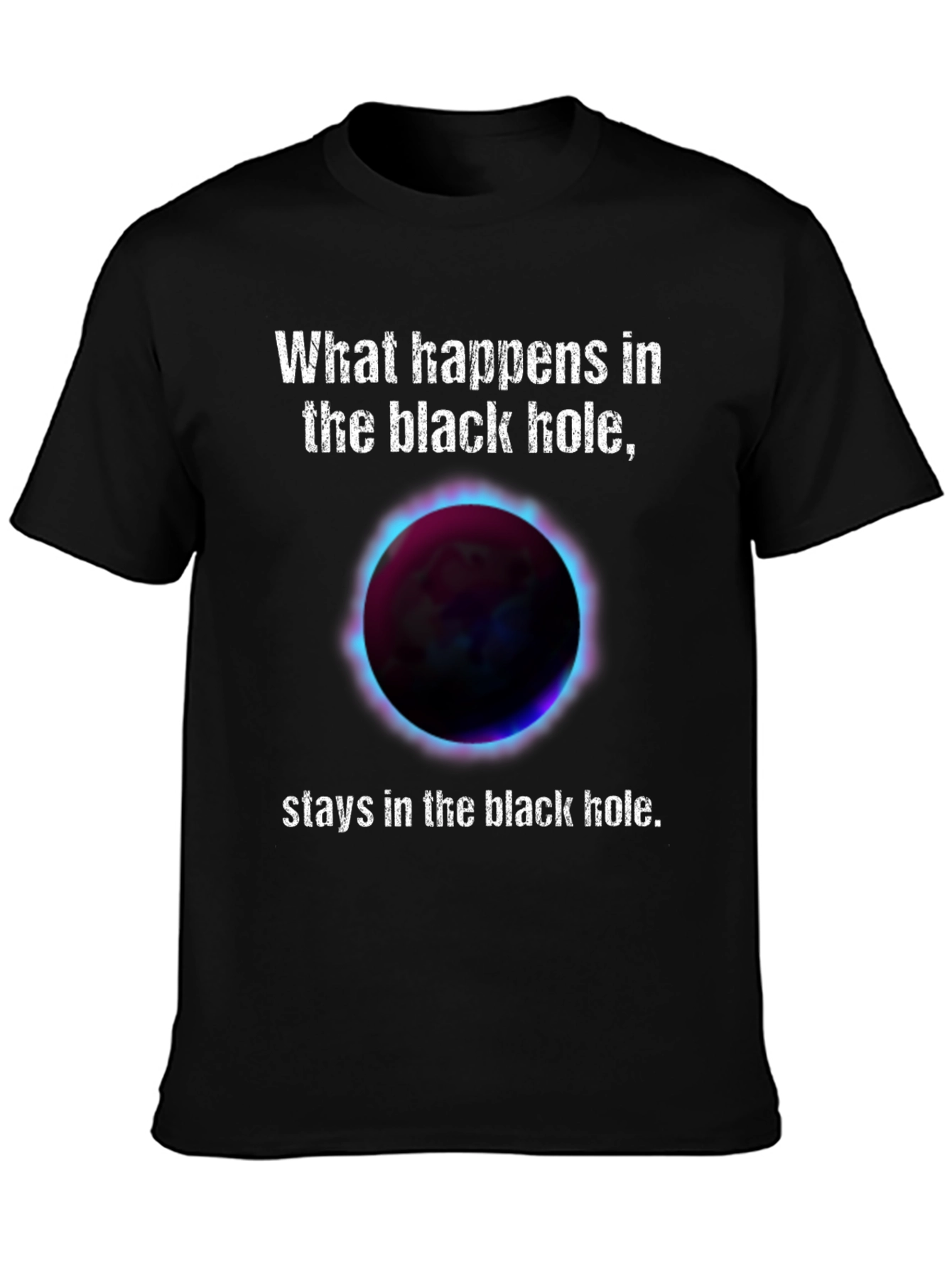 Black Black Hole Graphic T-Shirt - Space Humor Tee view 3